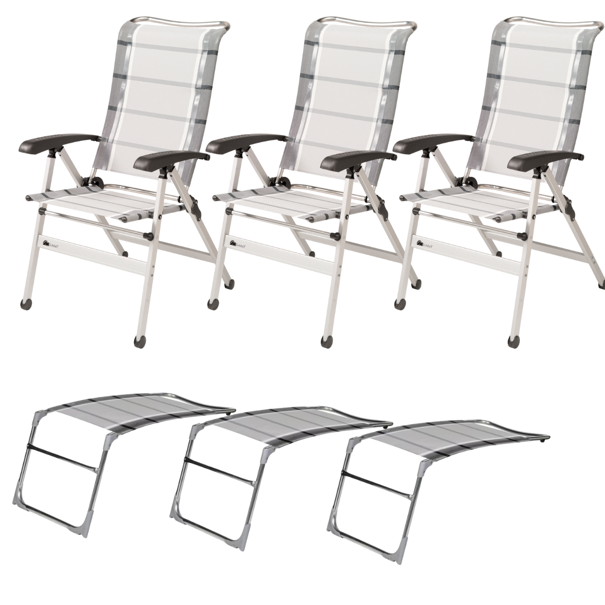 DUKDALF Stuhl Cha Cha silber anthrazit - Beinauflagen 3er-Set - 42-02-0649-4 42-08-0649.4