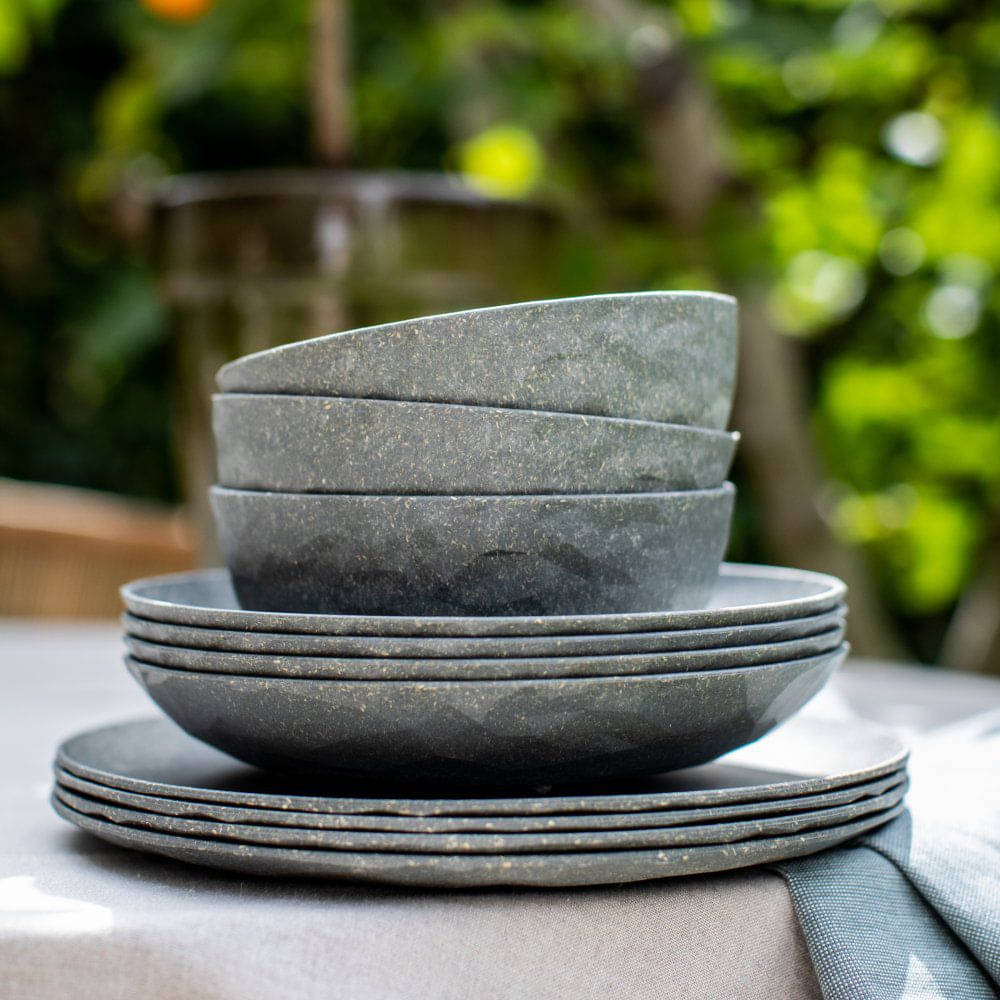 KOZIOL Suppenteller CLUB nature ash grey ø 22 cm 4er-Set - 8639701