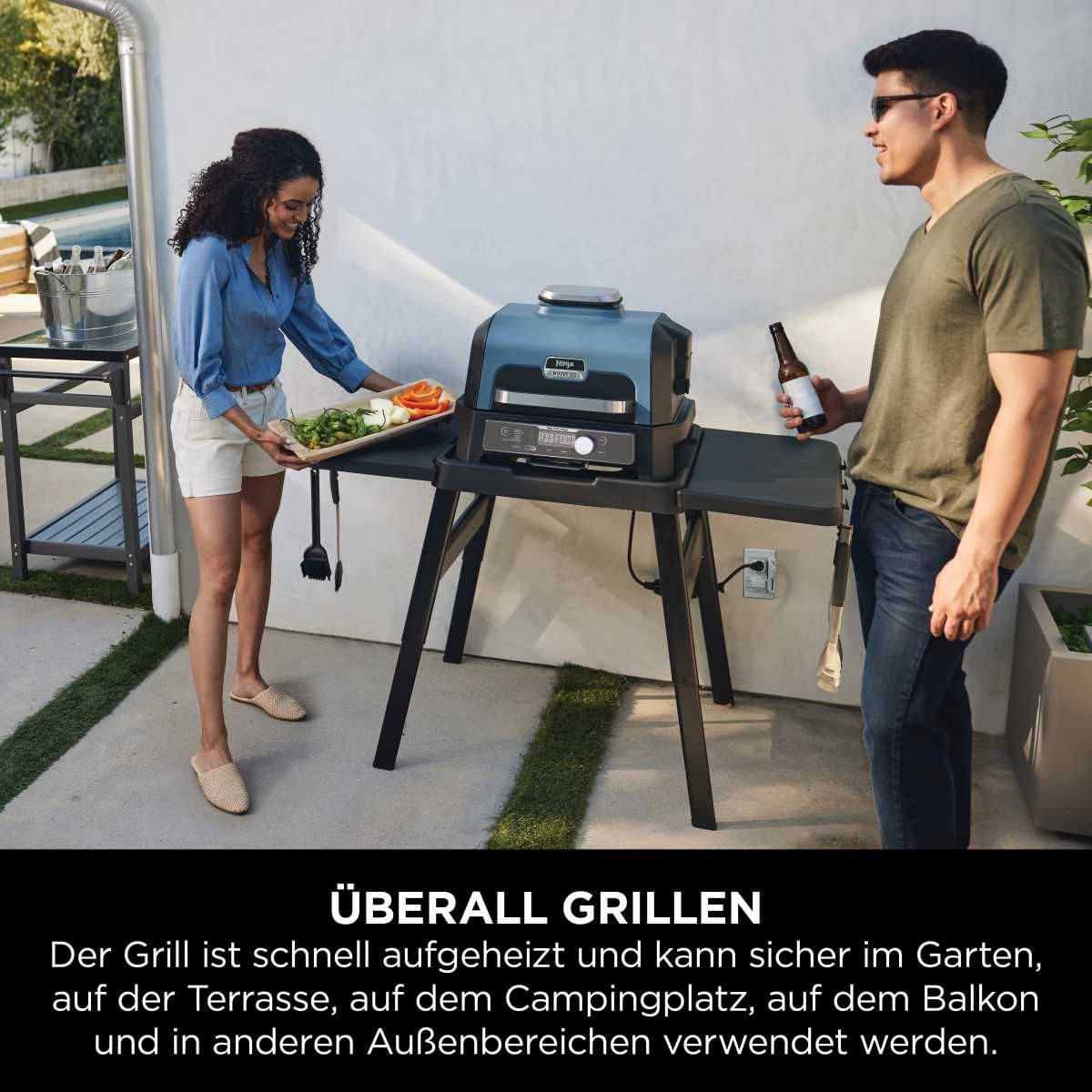 NINJA Woodfire Pro Connect XL - Elektrischer Outdoor Grill - Smoker - OG901EU