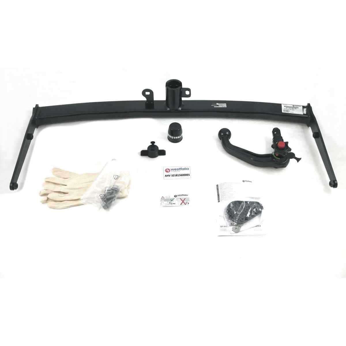 Westfalia Abnehmbare Anhaengerkupplung fuer VW Touran -ab BJ 09-2015- - nur fuer Fzg- ohne Vorruestung - im Set mit 13-pol. fahrzeugspezifischem Elektrosatz - 321815900113