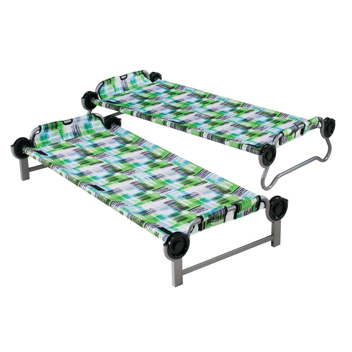 Disc-O-Bed KID-O-BUNK - Kinder Etagenbett blockpattern mit Seitentaschen - 30205BO