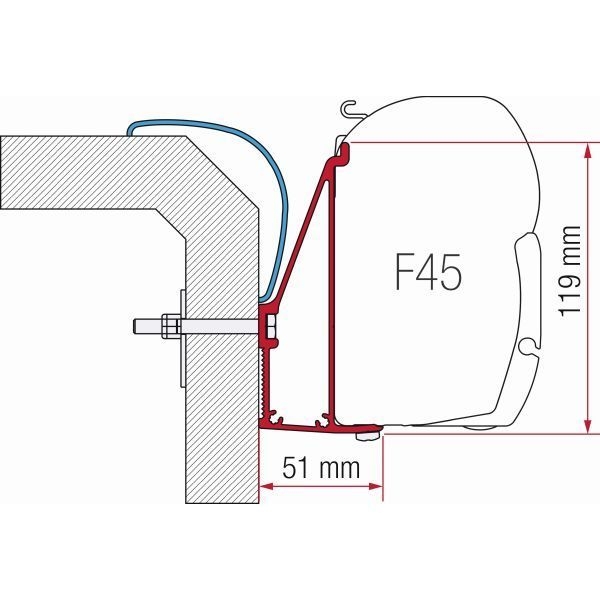 FIAMMA Adapter Rapido Serie 6 400 cm fuer Markise F45 ZIP 98655-896