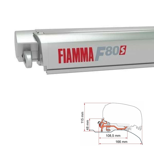 Markise FIAMMA F80 S 400 Royal grey Gehaeuse titanium inkl. Adapter Mercedes Sprinter II VW Crafter I H2 L3 ab 2006 - 2018 ohne Schiene auf dem Dach