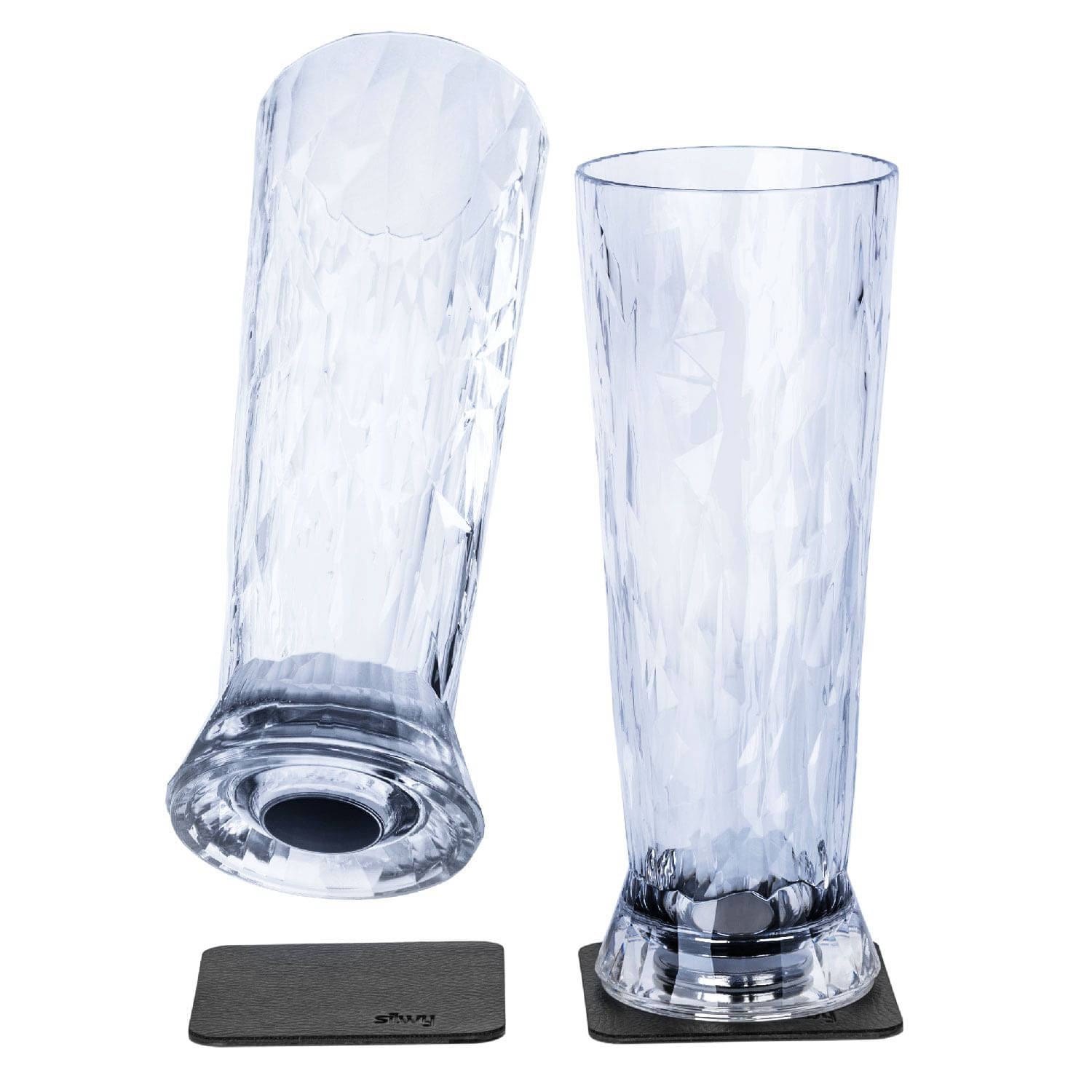 SILWY Magnet Kunststoffglaeser BIER -2er Set- Hightech KO-BE-C-2