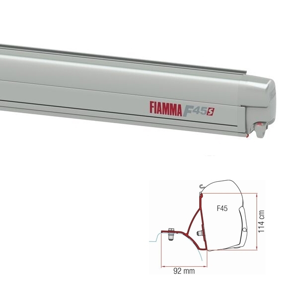 Markise FIAMMA F45 S 230 Royal grey Gehaeuse titanium inkl. Adapterkit Renault Trafic Opel Vivaro ab 2014