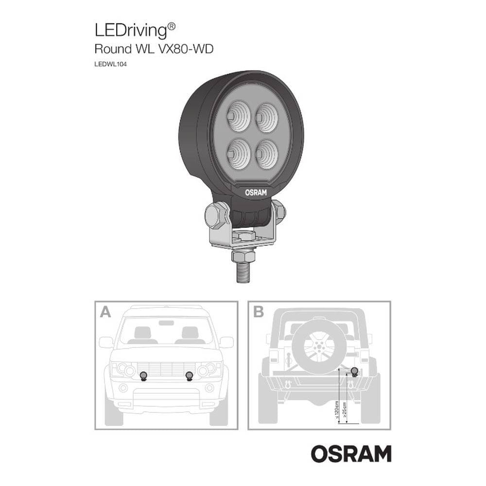 OSRAM LEDriving® Round WL VX80-WD Arbeitsscheinwerfer - LEDWL104-WD