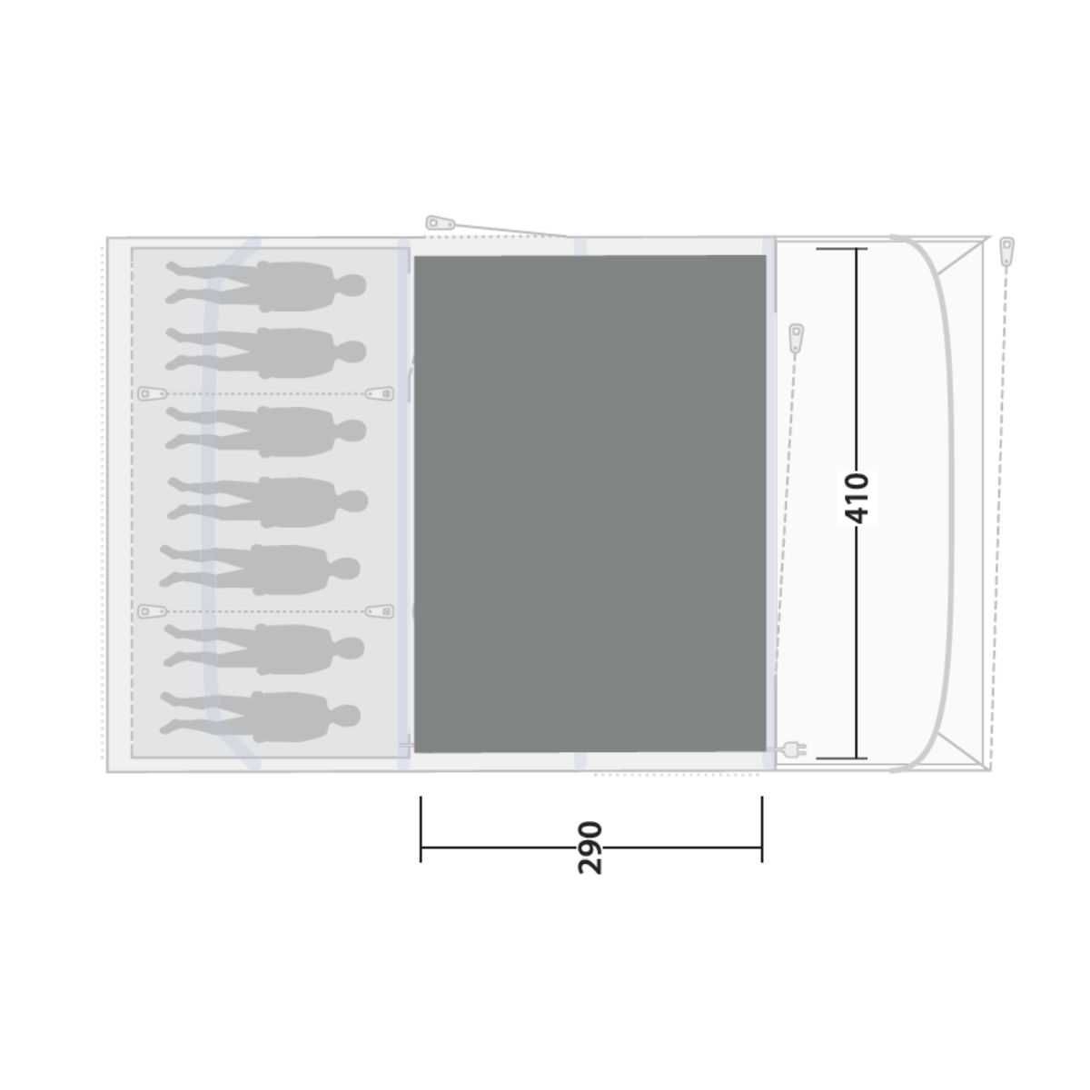 Outwell Zeltteppich fuer Familienzelt Charleston 7 Air TC - 171128