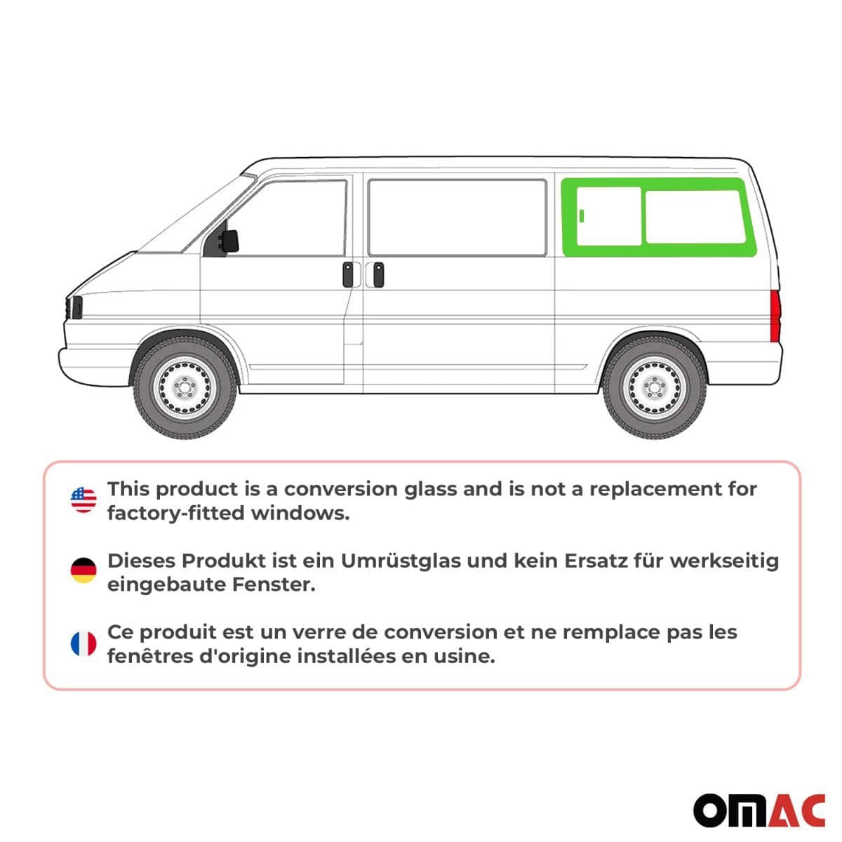 OMAC Seitenfenster Schiebefenster VW T4 L2 Bj. 1990-2003 Hinten Links OMAC Seitenfenster Schiebefenster VW T4 L2 Bj. 1990-2003 Hinten Links - 7521405L-1RSSL