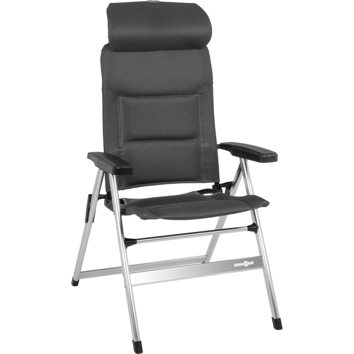 BRUNNER Campingstuhl ARAVEL H2L Dunkelgrau 2er-Set - Rolltisch TITANIUM AXIA 2 104x62 cm - 0404052N.C25 0406097N