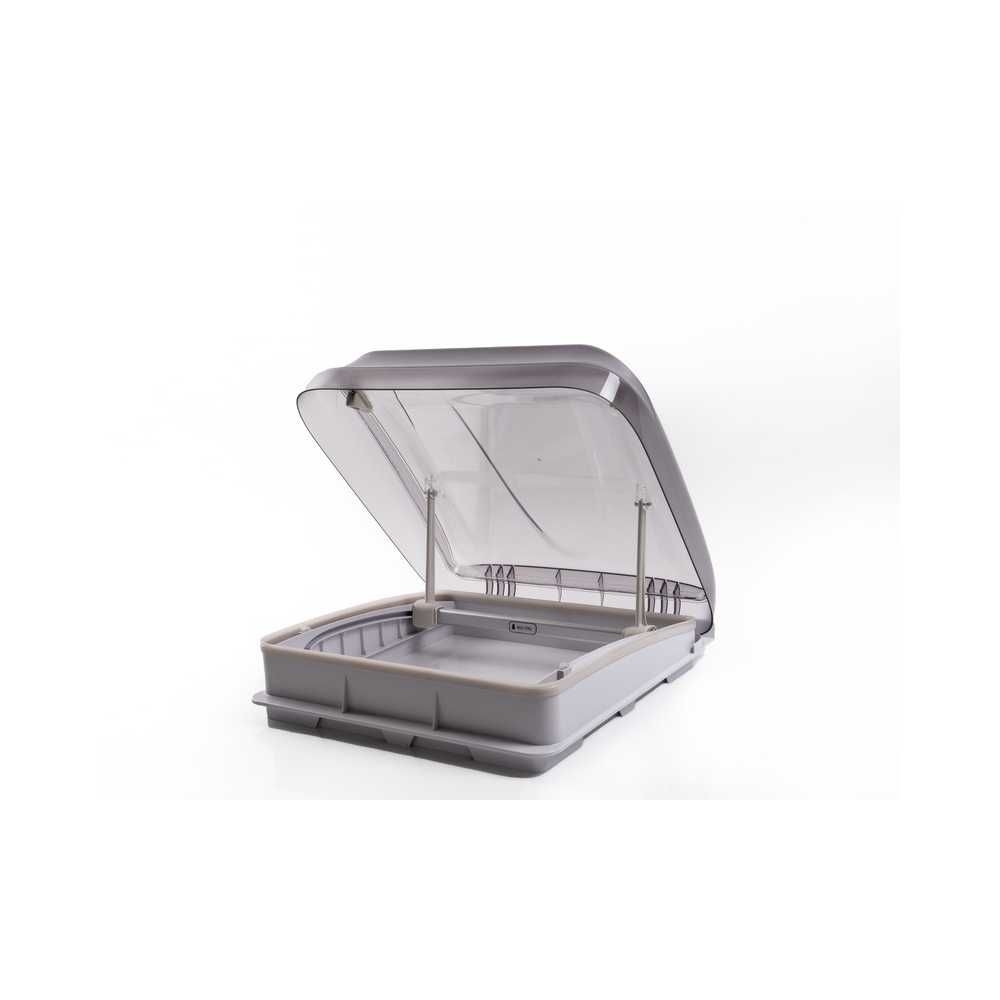 CARBEST Dachhaube SkyLight 400 x 400 mm mit Zwangsbelueftung Dachstaerke 28-50 mm Grau getoent - 318027