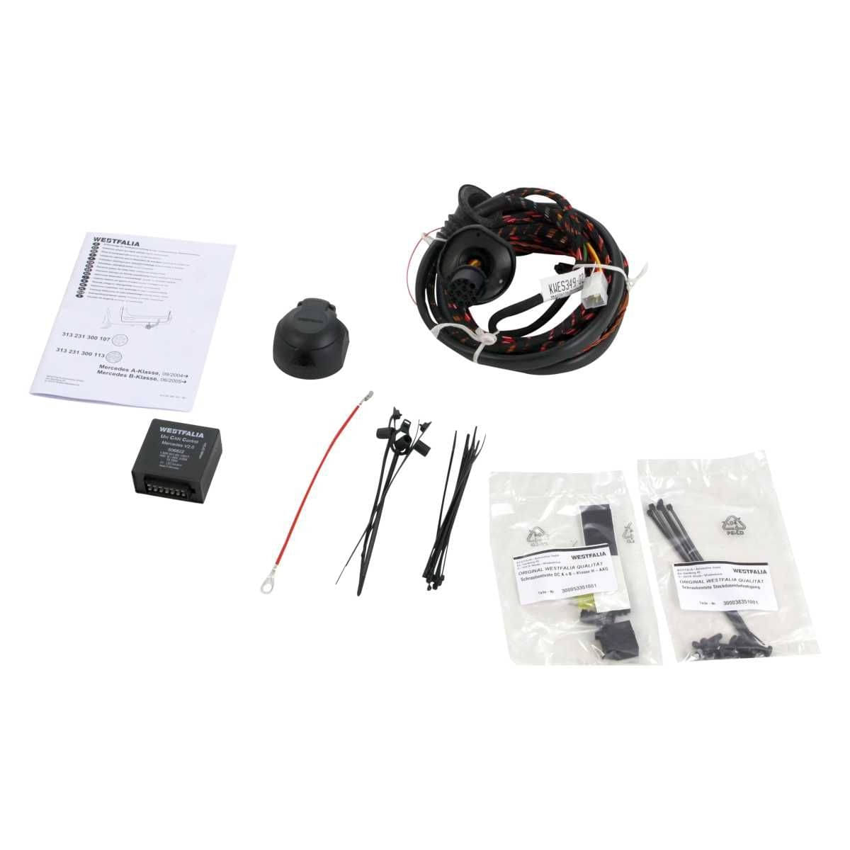 Westfalia Abnehmbare Anhaengerkupplung fuer Mercedes A-Klasse -W169- -BJ 09-2004-06-2012- B-Klasse -W245- -BJ 03-2005-11-2011- - im Set mit 13-pol. fahrzeugspezifischem Elektrosatz - 313231900113