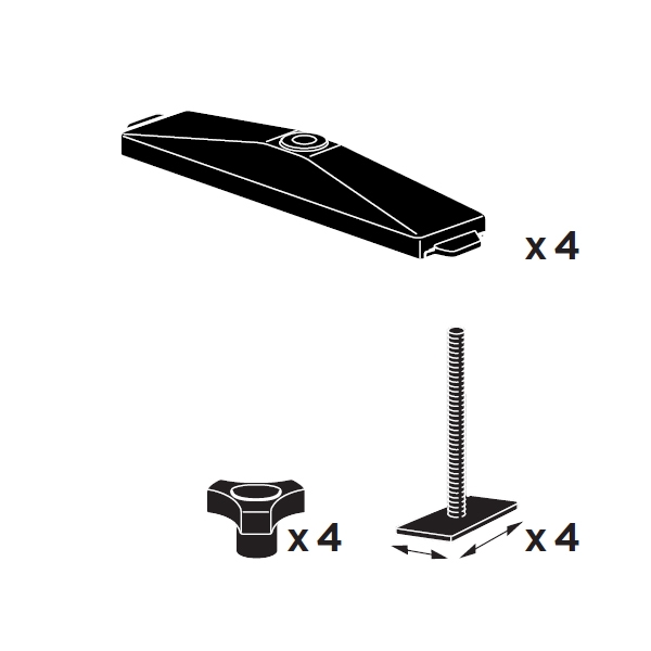 Thule T-track Adapter 697-6 - 697604 - THULE 697-6 T-Nut-Adapter 20x27mm fuer 21 mm Nut