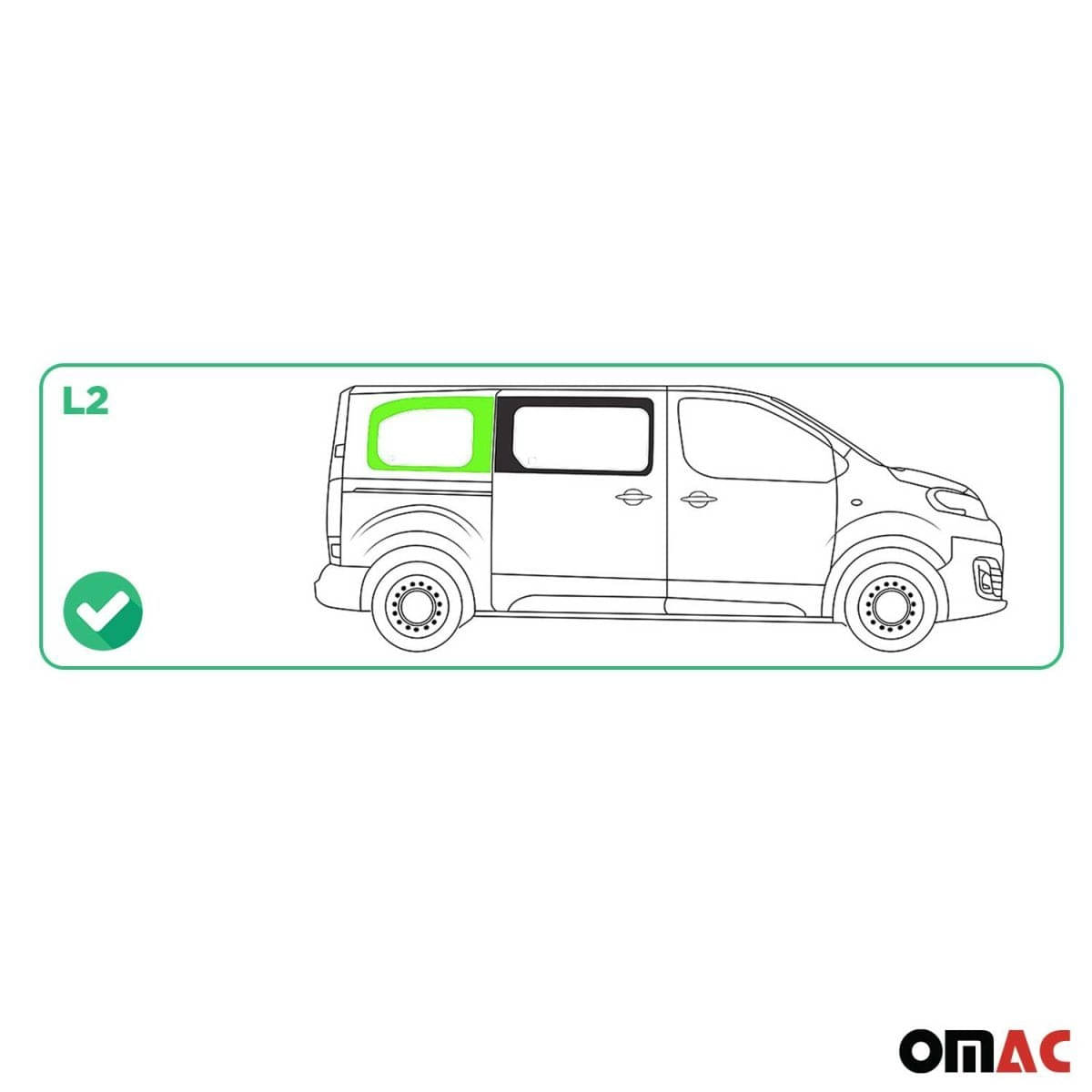 OMAC Seitenfenster Seitenscheibe Opel Vivaro L2 ab Bj. 2019 Hinten Rechts Schiebetuer - A050886