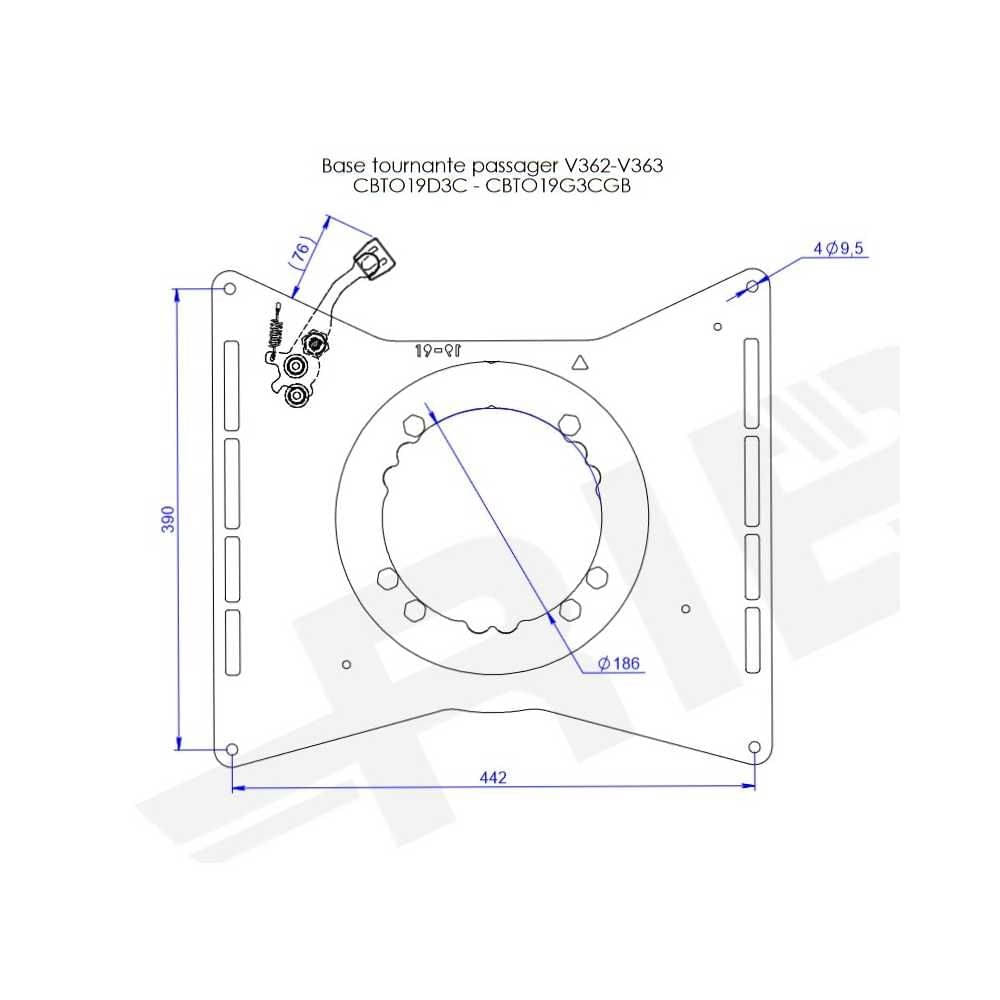 SCOPEMA Drehkonsole Ford Transit ab Bj- 2014 - Transit Custom Bj. 2013-2023 Beifahrerseite - CBTO19D3C