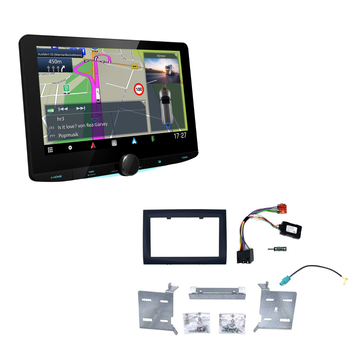 KENWOOD DNR992RVS inkl- Installations-Kit mit LFB fuer Fiat Ducato Serie 7 Bj. 2014-2022