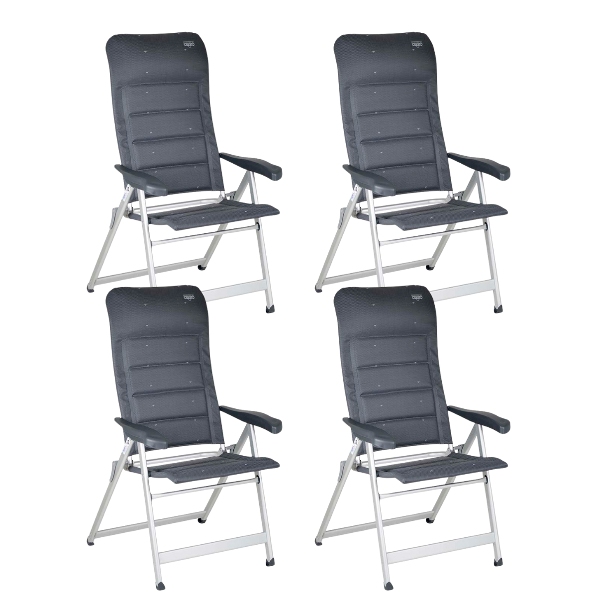 CRESPO Campingstuhl Deluxe AL-237-DL grau 4er-Set - 1149077