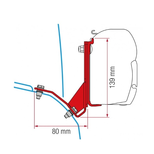 FIAMMA Adapter Kit Fiat Ducato H2 Lift Roof Hymercar Poessl fuer Markise F45 ZIP 98655Z028