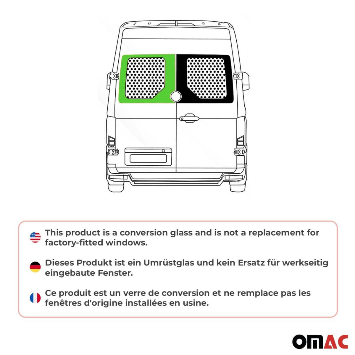 OMAC Heckscheibe Heckfenster VW Crafter L2/L3 ab Bj. 2017 Flügeltür Hinten Links OMAC Heckscheibe Heckfenster VW Crafter L2-L3 ab Bj. 2017 Fluegeltuer Hinten Links - 7556405-1BDFL