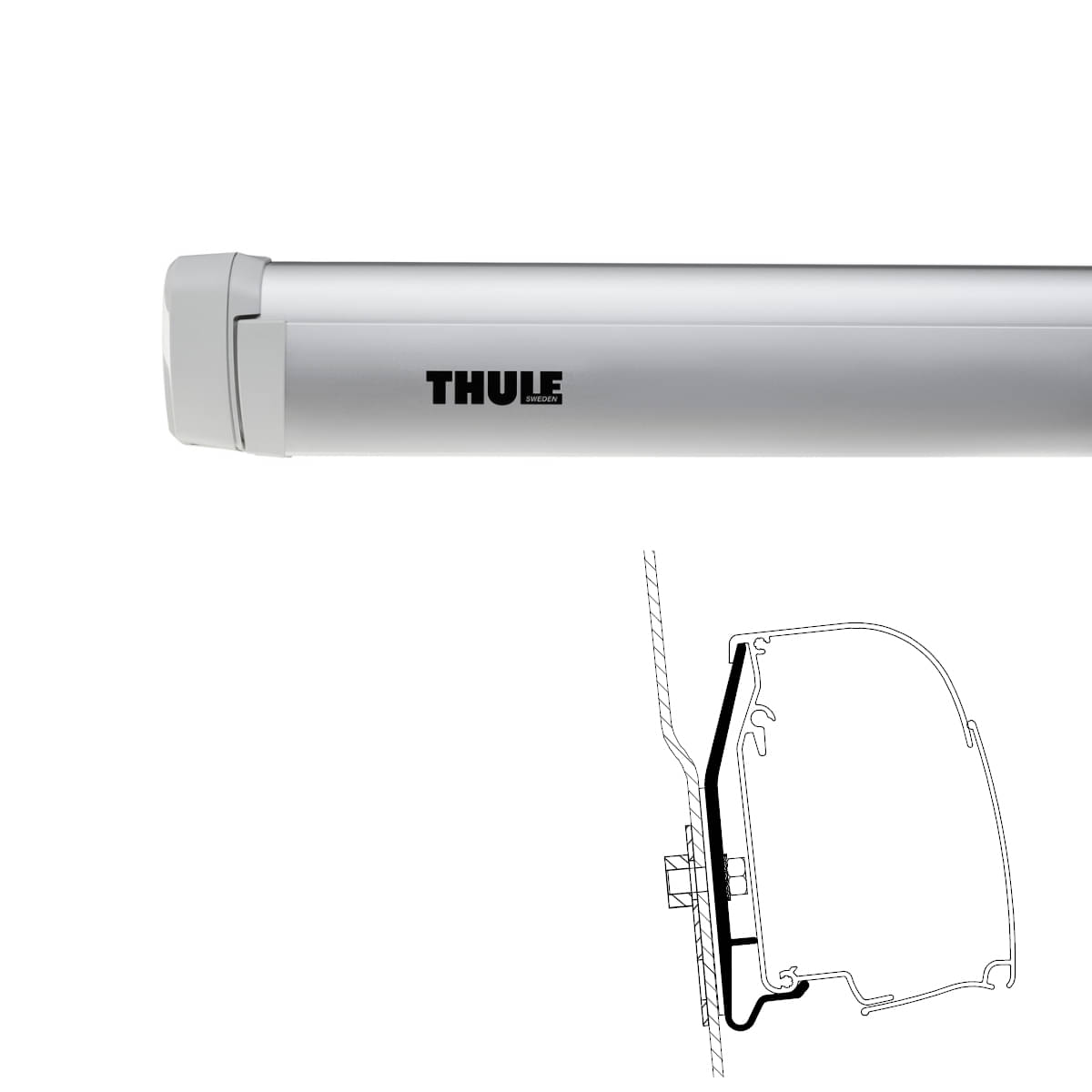 THULE Omnistor Markise 4200 Gehaeuse eloxiert Tuch Mystic grau 260 cm - 302810