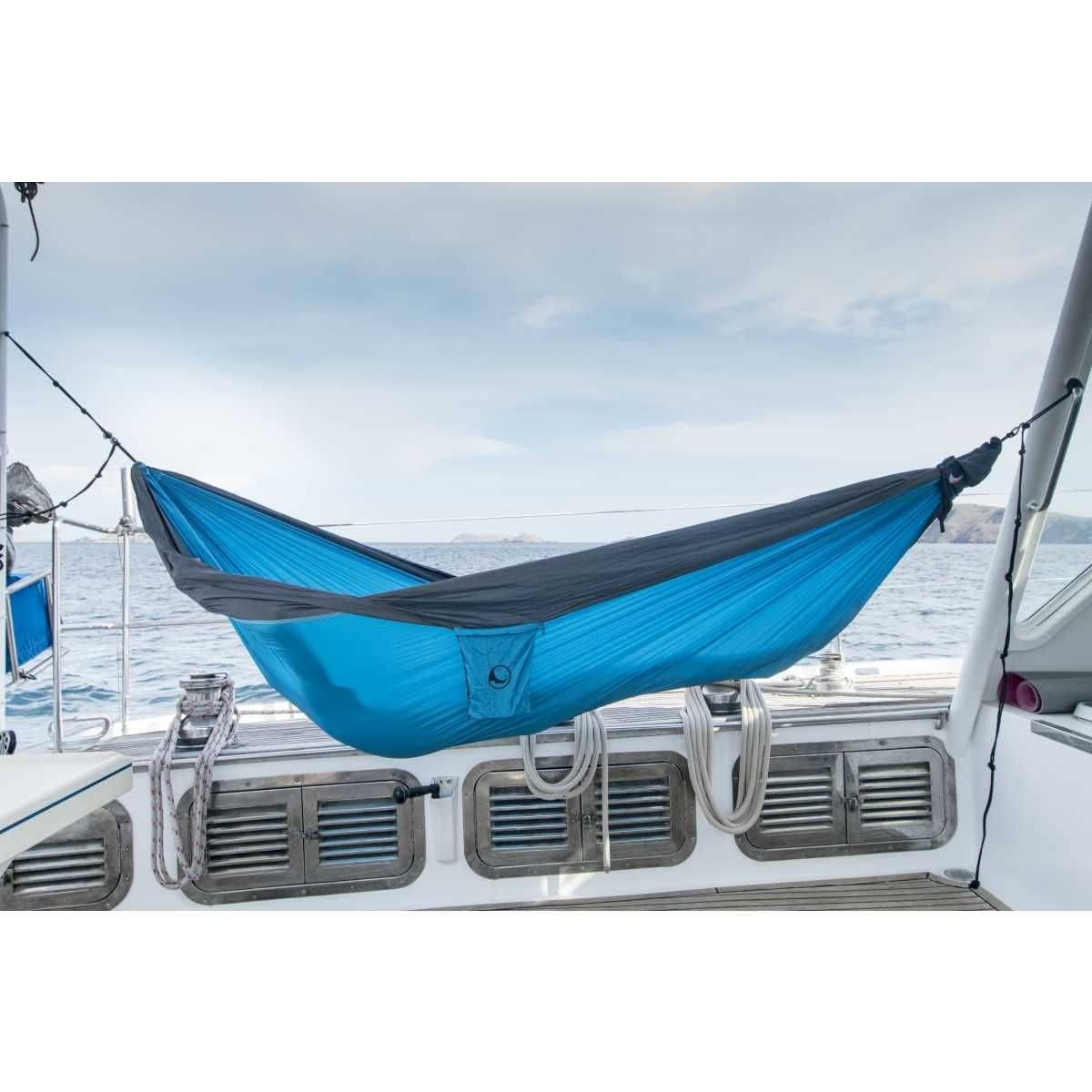 TICKET TO THE MOON King Size Hammock Haengematte Aqua - Dark Grey inkl. Lightest Straps - TMK1503 TMLSTRAP