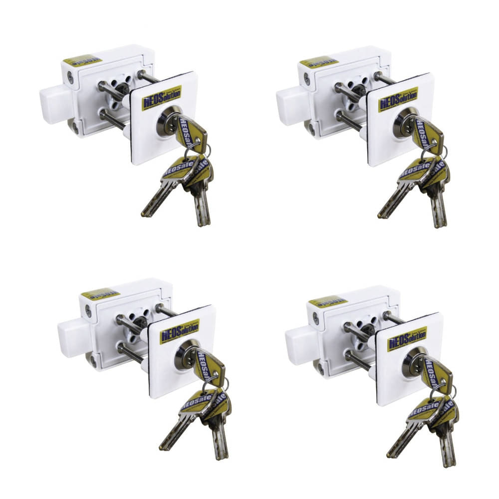 HEOSolution HEOSafe Zusatzschloss Weiss 4er-Set Gleichschliessend - 1958-4W