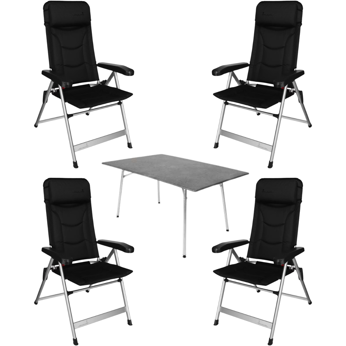 ISABELLA Campingstuhl Loke High Back 4er Set mit Esstisch 90 x 160 cm ISABELLA Campingstuhl Loke High Back 4er Set mit Esstisch 90 x 160 cm