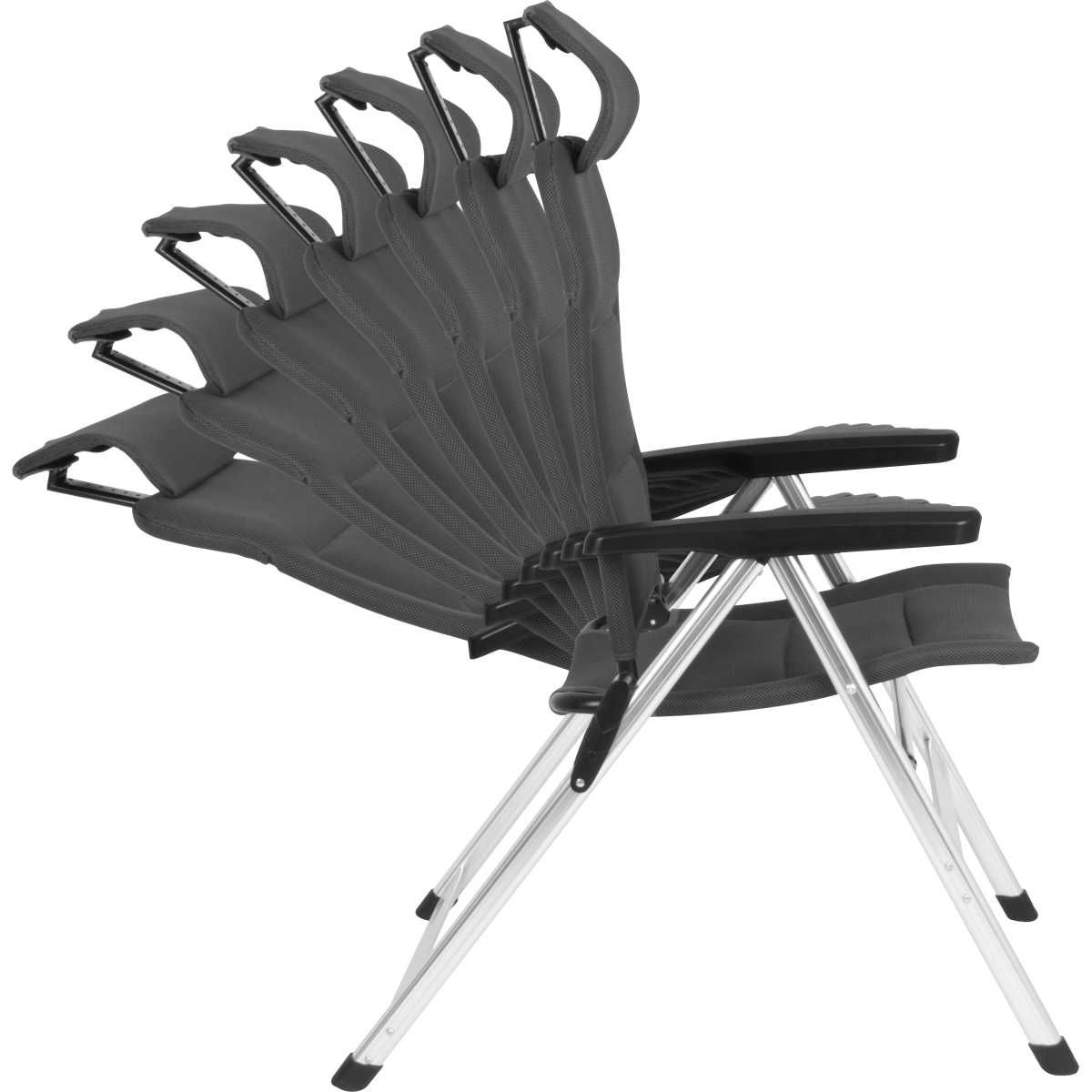 BRUNNER Campingstuhl ARAVEL H2L Dunkelgrau 2er-Set - Rolltisch TITANIUM AXIA 2 104x62 cm - 0404052N.C25 0406097N