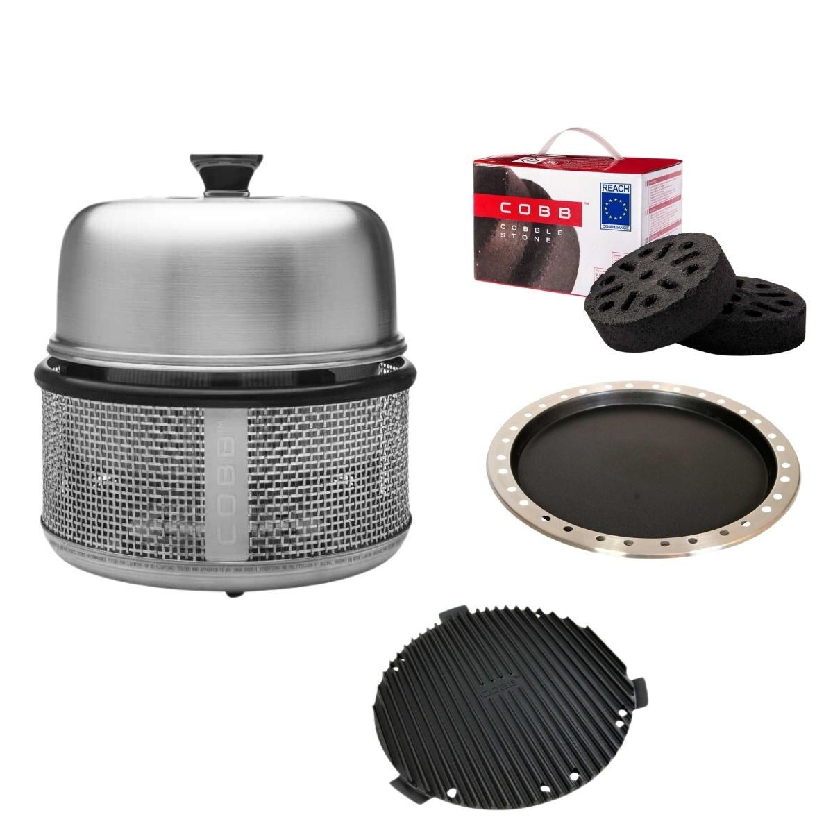 COBB Premier Air Deluxe und Griddle Premier - und Pfanne und Cobble Stone