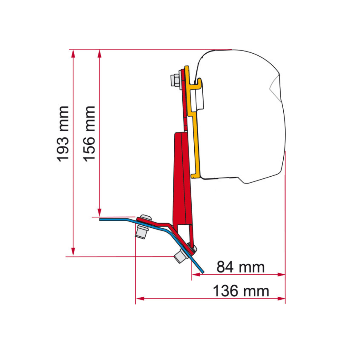 FIAMMA Adapter Kit Deep black Ford Custom Lift Roof fuer Markise F35 pro F45 F43 98655Z169 - 98655Z169