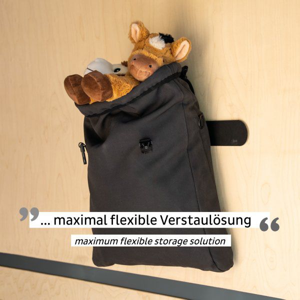 SILWY Magnet Tasche L inkl. Metall Leiste 50 cm BLACK haelt bis zu 5 kg MT-L-50-B