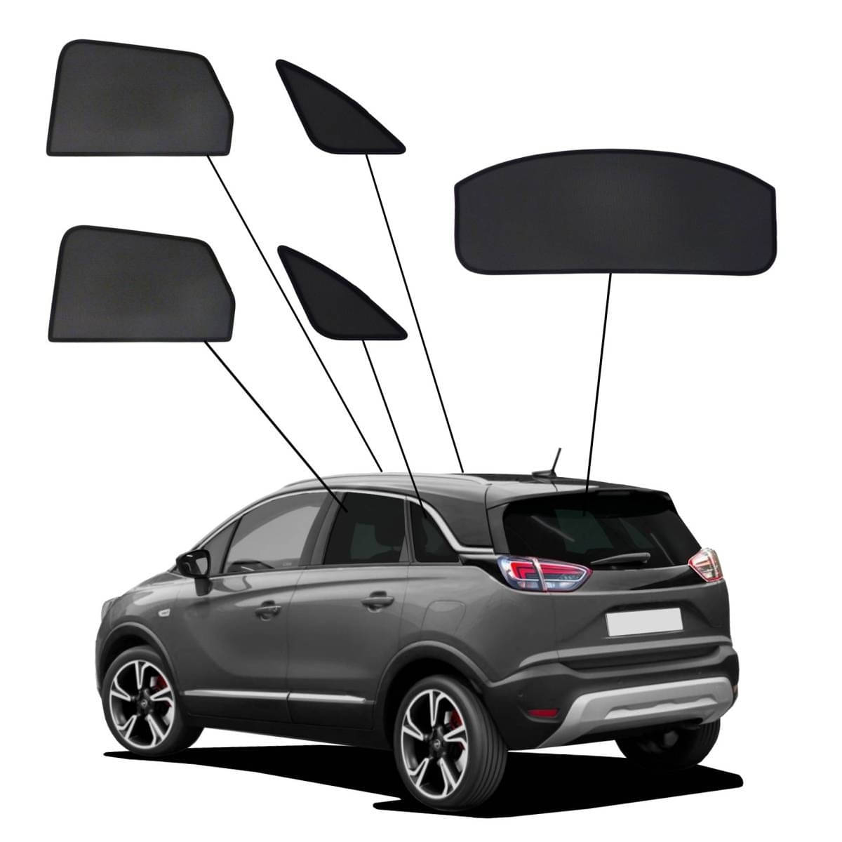 WINDESA SunClip Sonnenschutz & Sichtschutz Opel Crossland ab Bj. 2017 Set ABC WINDESA SunClip Sonnenschutz - Sichtschutz Opel Crossland ab Bj. 2017 Set ABC - sun-10476abc