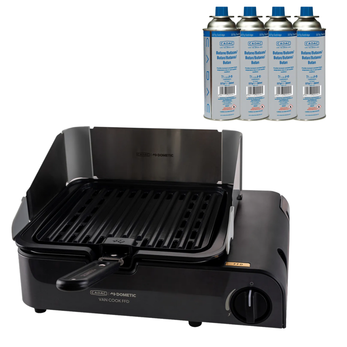 CADAC Van Cook FFD BBQ Plate inkl. Ventilkartusche 227g 4er-Set - 1025-25-UN CAN220GS2-N