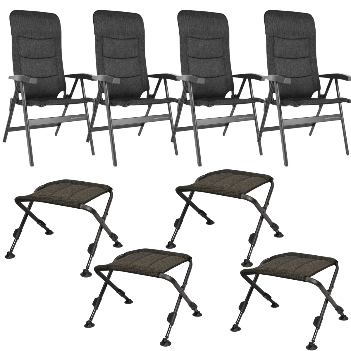 WESTFIELD Campingstuhl Noblesse Grande brown melange - Beinauflagen OBLIGE 4er-Set - 101-102 BM 101-806 BM