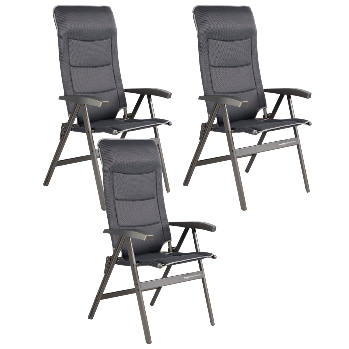 WESTFIELD Campingstuhl Noblesse Grande grey melange 3er-Set - 101-102 GM