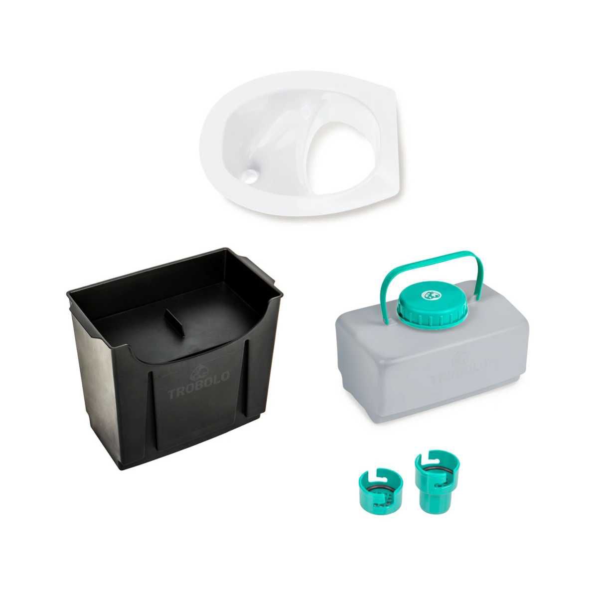 TROBOLO DIY Set 6-5 L Feststoffbehaelter Trenntoiletten-Bausatz weiss - BS1XX1404WP