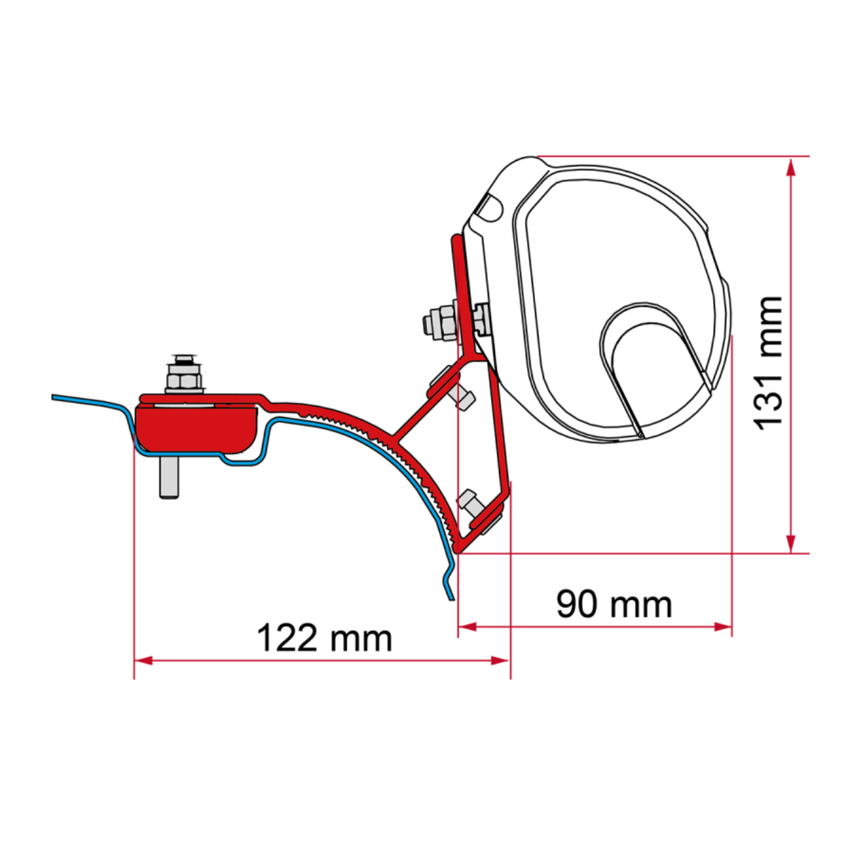 FIAMMA Adapter Kit VW T5 T6 Multivan Transporter ohne C-Schiene fuer Markise F35-F35 Pro - 98655R004