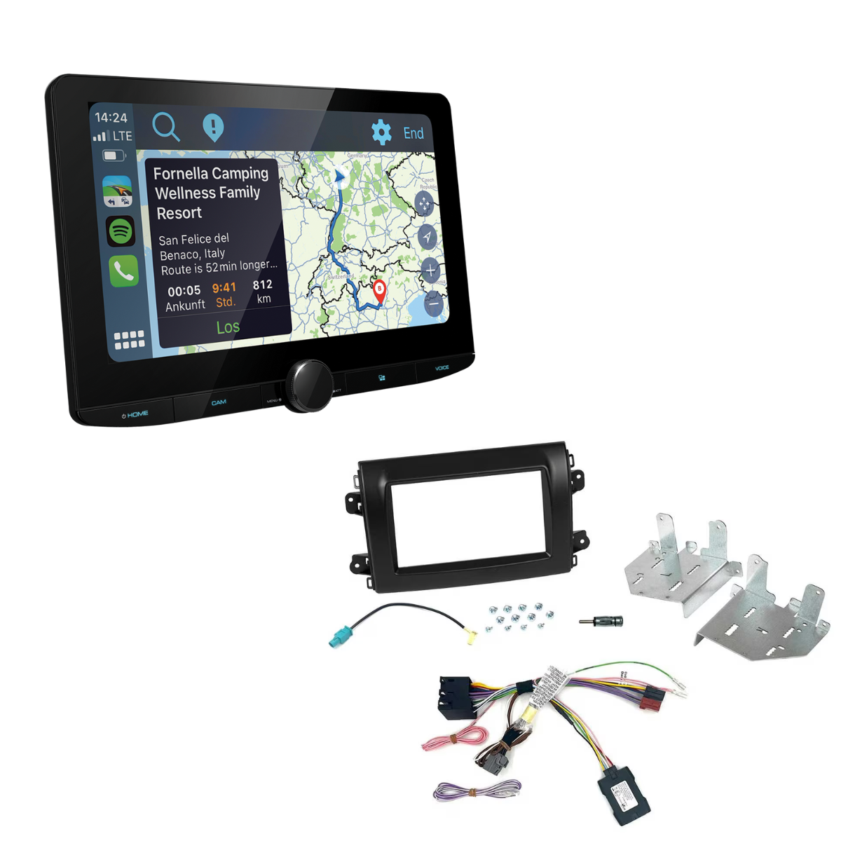 KENWOOD DMX9724XDS-CAMPER inkl- Installations-Kit mit LFB fuer Fiat Ducato Serie 8 ab Bj. 2022