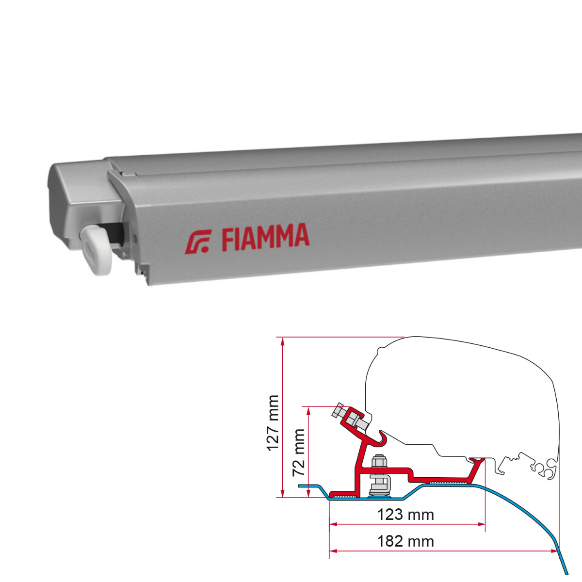 Luifel FIAMMA F80 S 400 Royal grey Huis titanium incl. adapterkit Fiat Ducato Jumper Boxer H2 L4 Markise FIAMMA F80 S 400 Royal grey Gehaeuse titanium inkl. Adapterkit Fiat Ducato Jumper Boxer H2 L4 - 07832E01R 98655-904