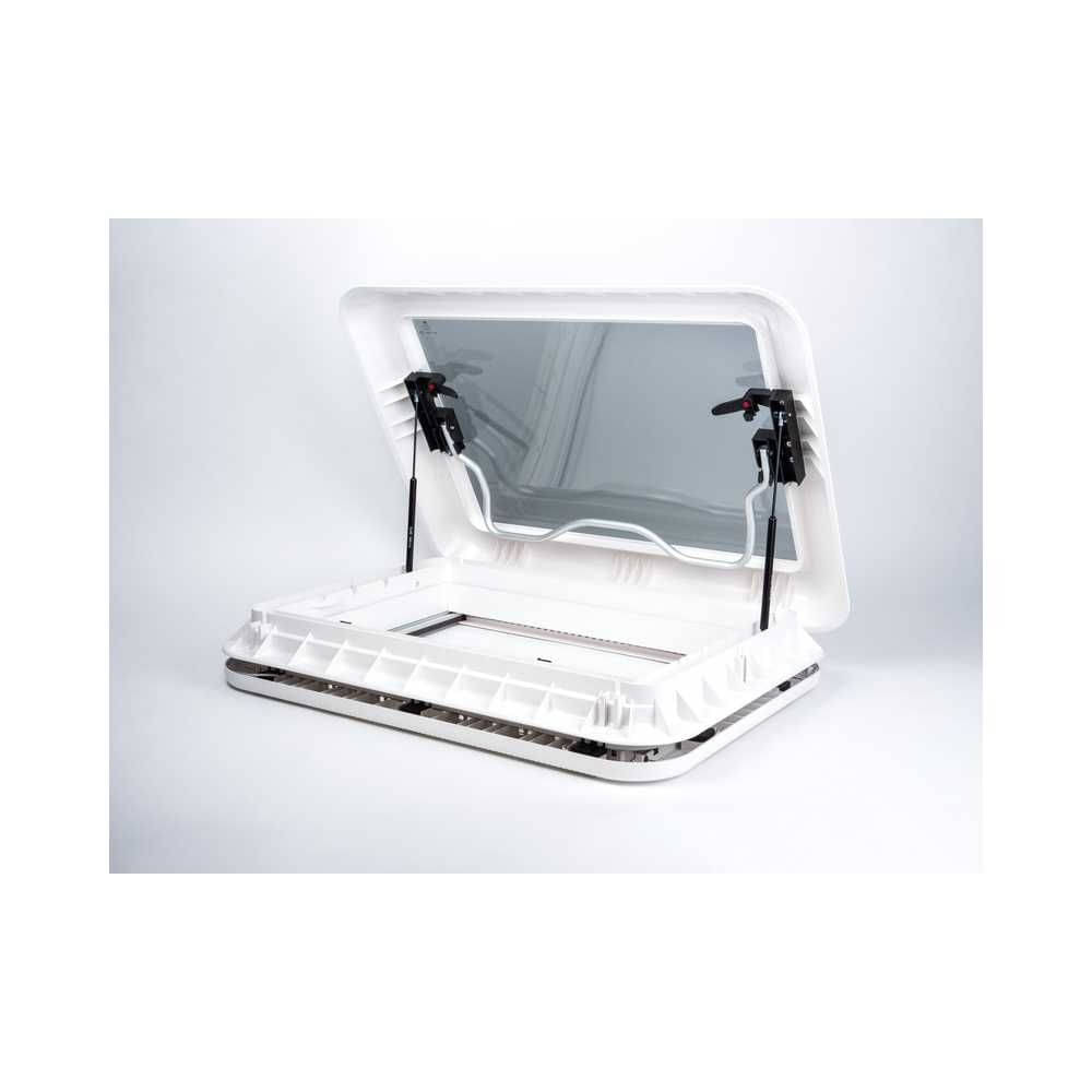 CARBEST Dachhaube 700 x 500 mm mit Zwangsbelueftung mit LED Dachstaerke 25-60 mm Grau getoent - 318780