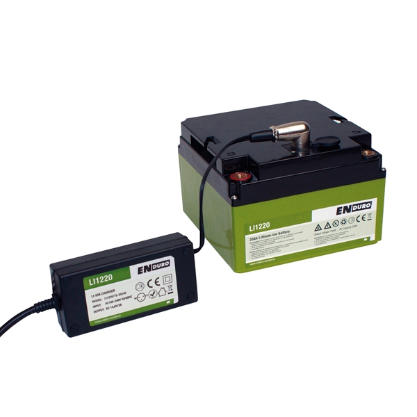 ENDURO Lithium Ionen Akku Batterie 20Ah LI1220 inkl. Ladegeraet und Halter