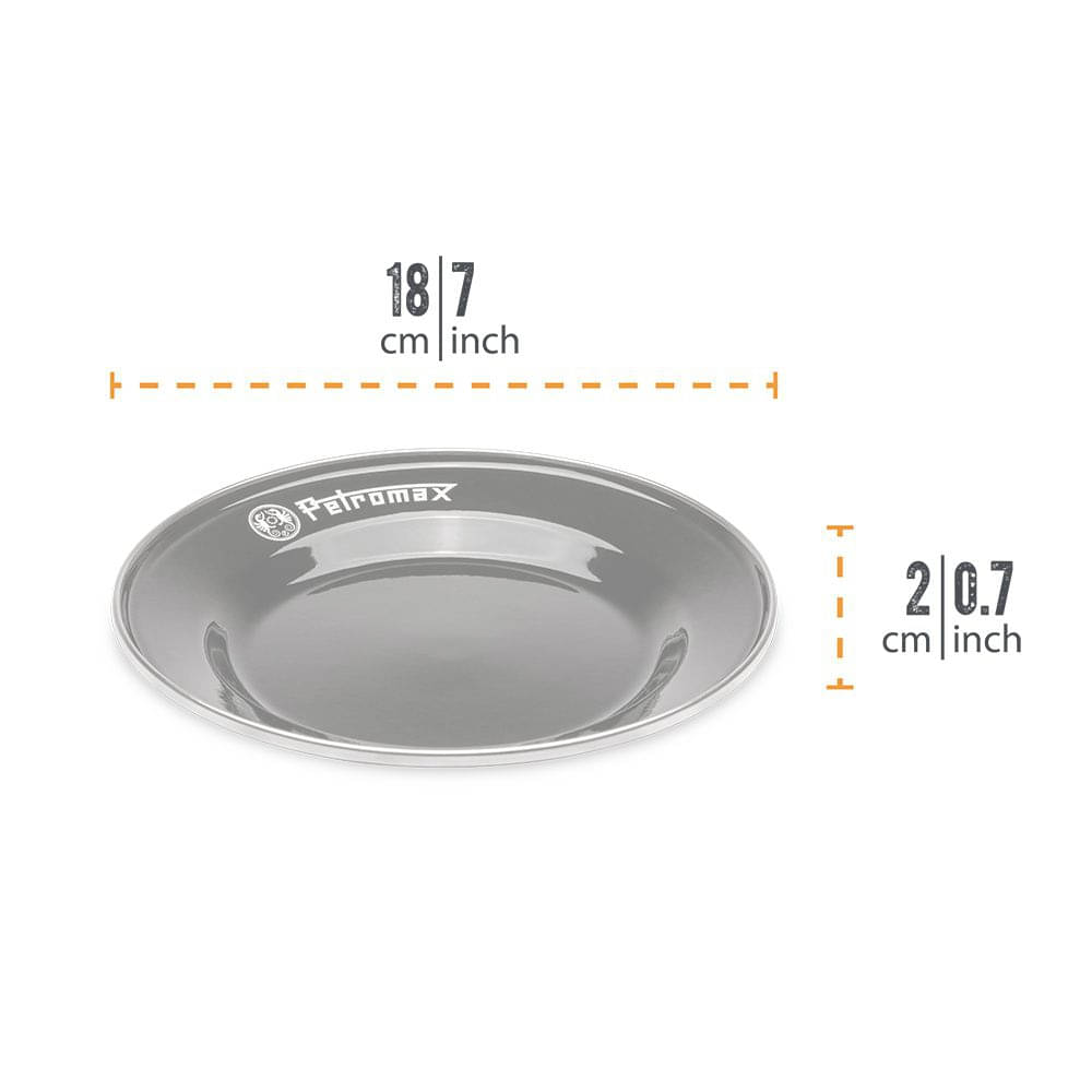 PETROMAX Emaille Teller schwarz 2 Stueck Ø 18 cm px-plate-18-s