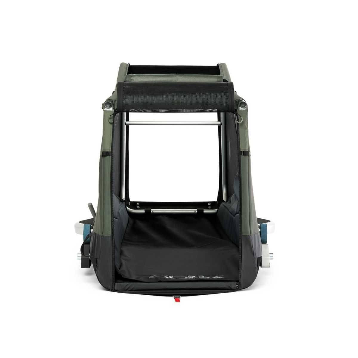 CROOZER Hundefahrradanhaenger Dog Mikke Moss Green- Bundle mit Regenverdeck und Buggy-Set - 121600226