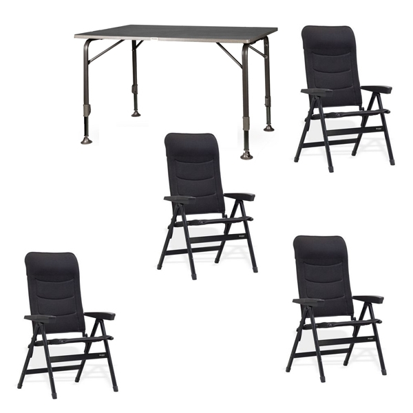 Set 1 Tisch WESTFIELD Moderna Tisch 120 x 80 cm - Avantgarde Series - 101-750 und 4 Stuehle WESTFIELD Advancer S Stuhl anthracite grey - Performance Series - 201-886 AG