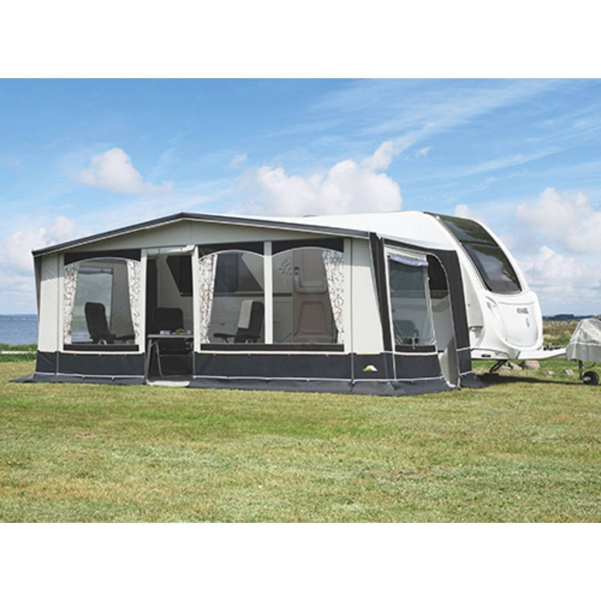 DWT Wohnwagen-Vorzelt JUBILEE 40 Gr. 17 Umlaufmass 1031-1060 cm Tiefe 240 cm Travel-Paket Alu-Gestaeng - 122157TALU