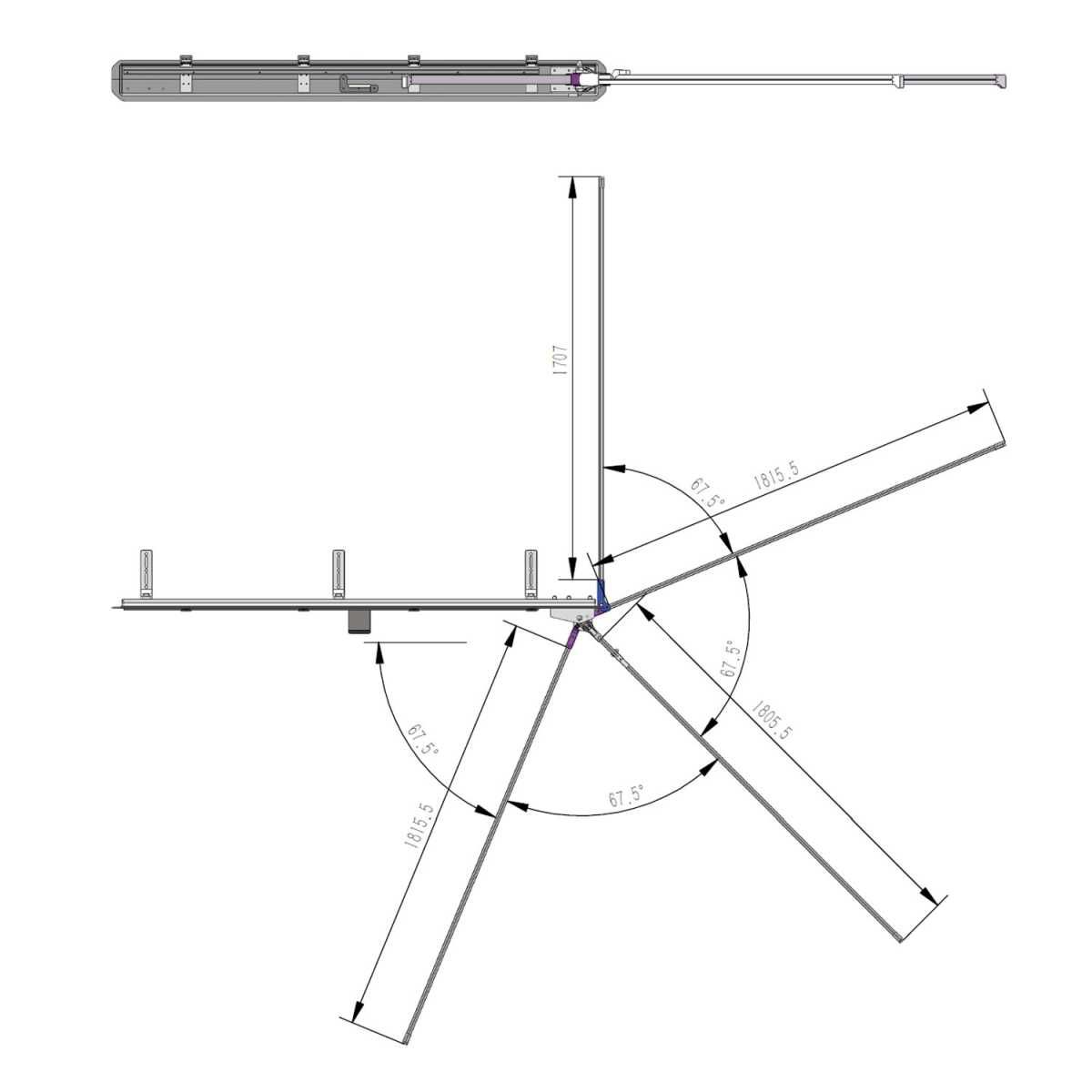 VICKYWOOD Auto Seitenmarkise 270° LIGHT LEAF Rechts 200 cm sand - VW-SA200-27R-SD