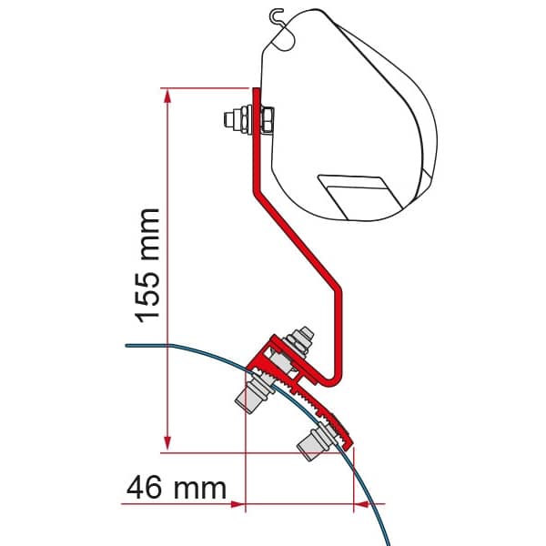 FIAMMA Adapter Kit VW Caddy Maxi Lift Roof voor luifel F35 98655Z109 FIAMMA Adapter Kit VW Caddy Maxi Lift Roof fuer Markise F35 98655Z109 - 98655Z109
