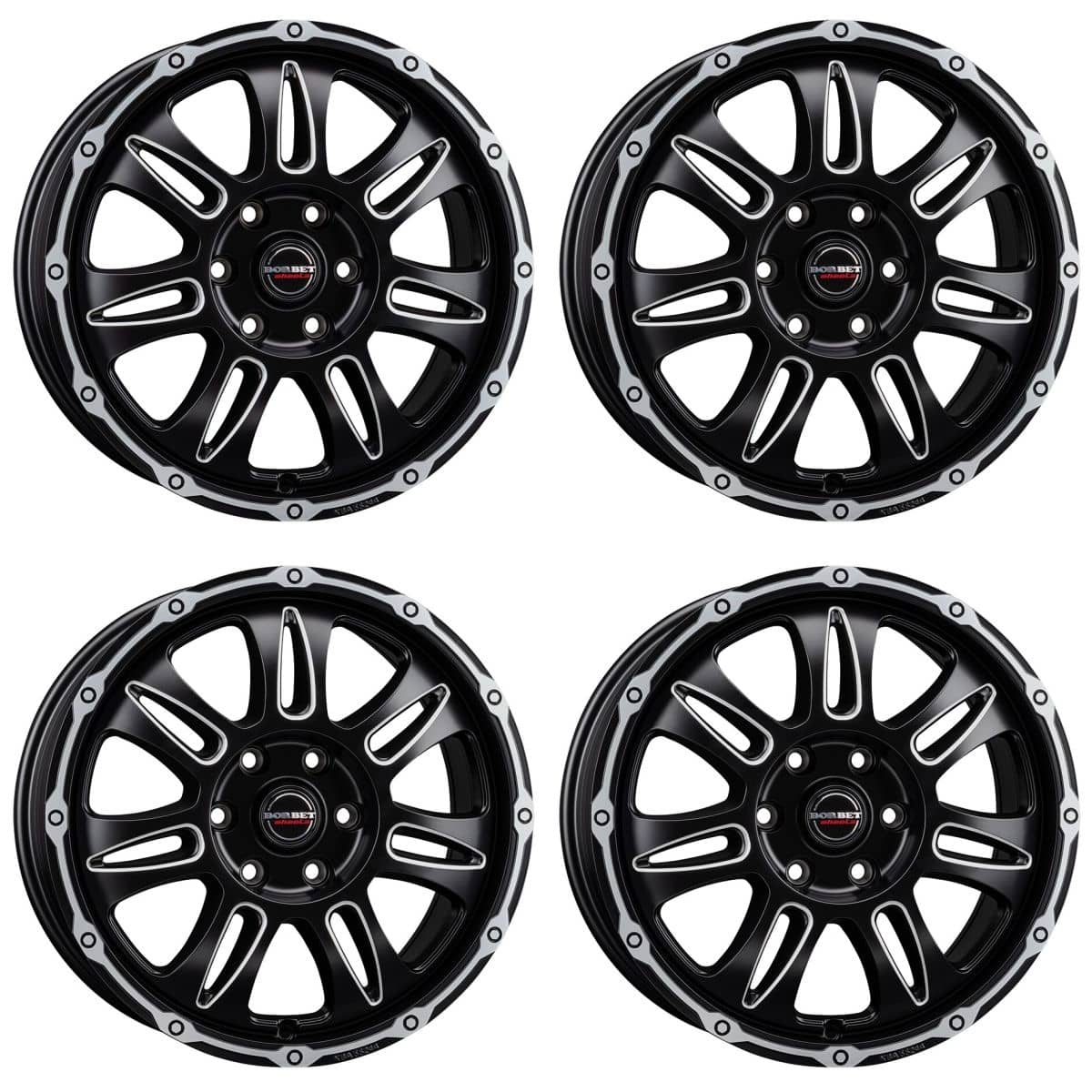 BORBET Alufelge CW8 black rim window polished matt 18 Zoll fuer MB Sprinter - VW Crafter 4er-Set - CW8 80848130684-1BRWPM