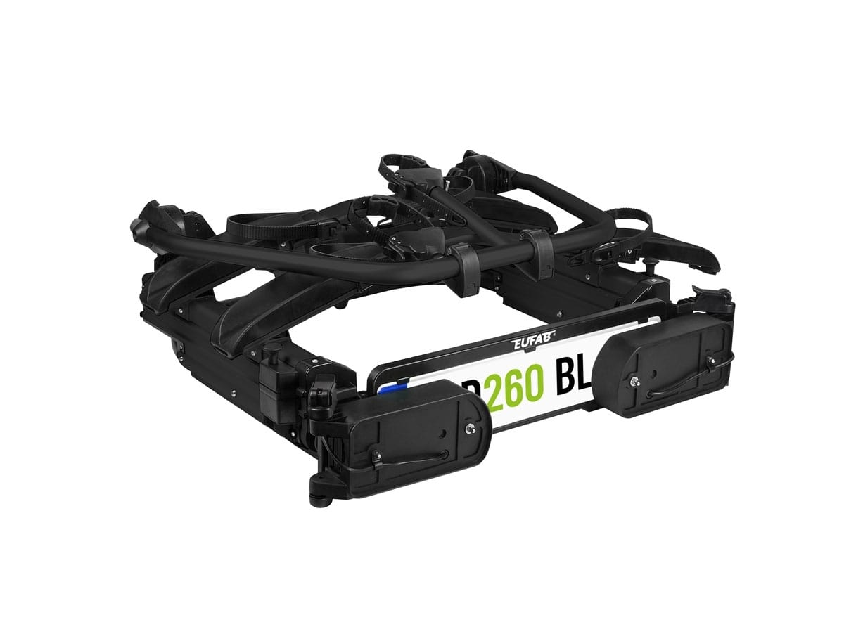 EUFAB SD260 Fahrradtraeger black fuer 2 Raeder Hecktueren inkl. Tasche Version 2026 - 11655 11636