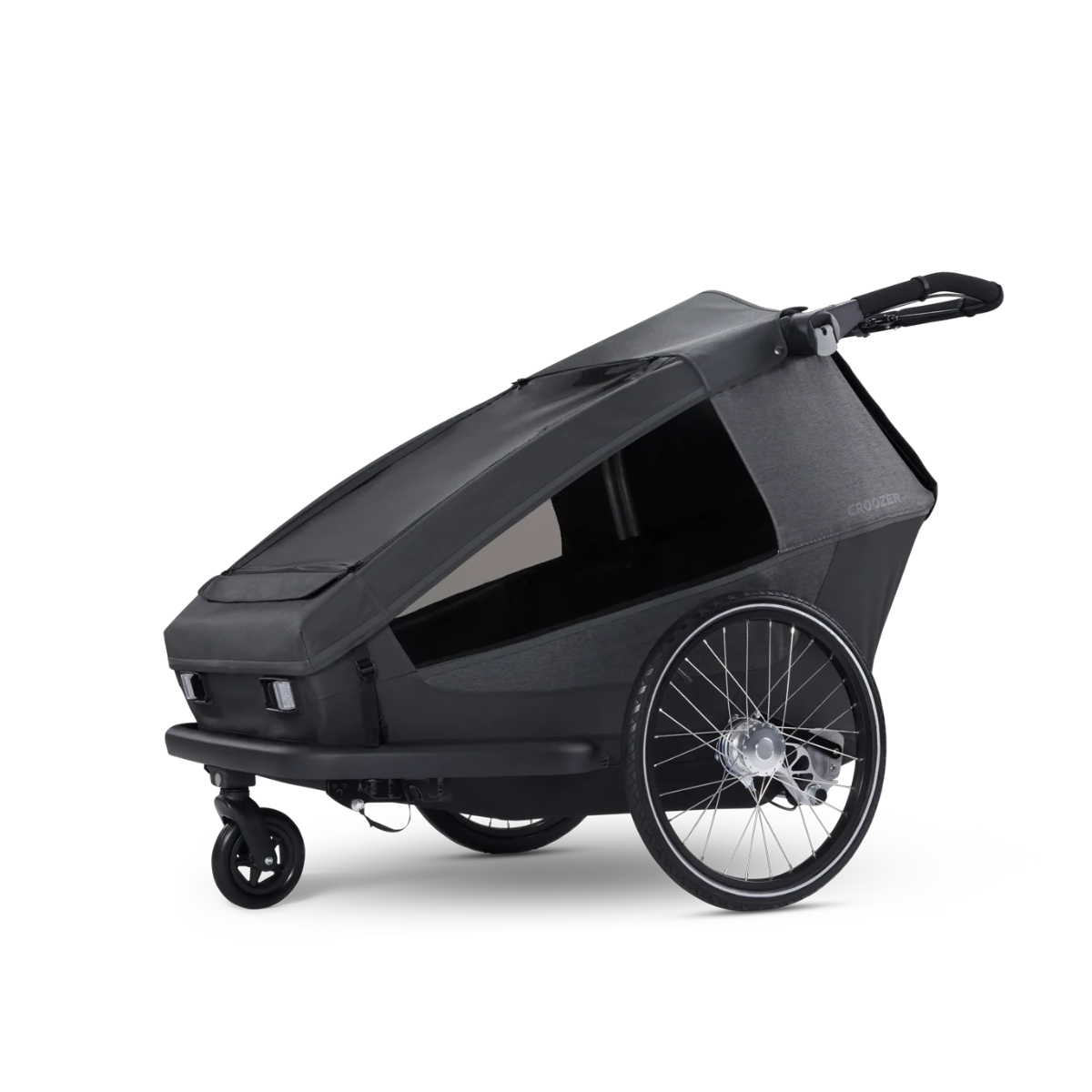 CROOZER Kinderfahrradanhaenger Kid Yuuna Moonlight Black Bundle mit 2x Premium-Sitz - 121001425