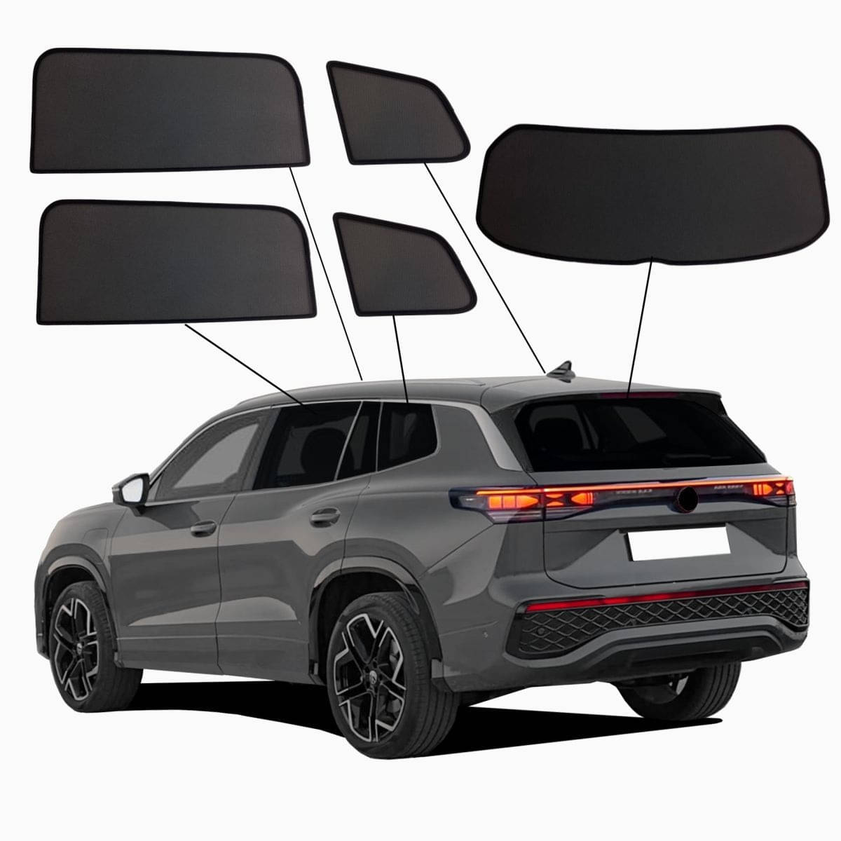 WINDESA SunClip Sonnenschutz & Sichtschutz VW Tayron ab Bj. 2025 Set ABC WINDESA SunClip Sonnenschutz - Sichtschutz VW Tayron ab Bj. 2025 Set ABC - sun-10347abc